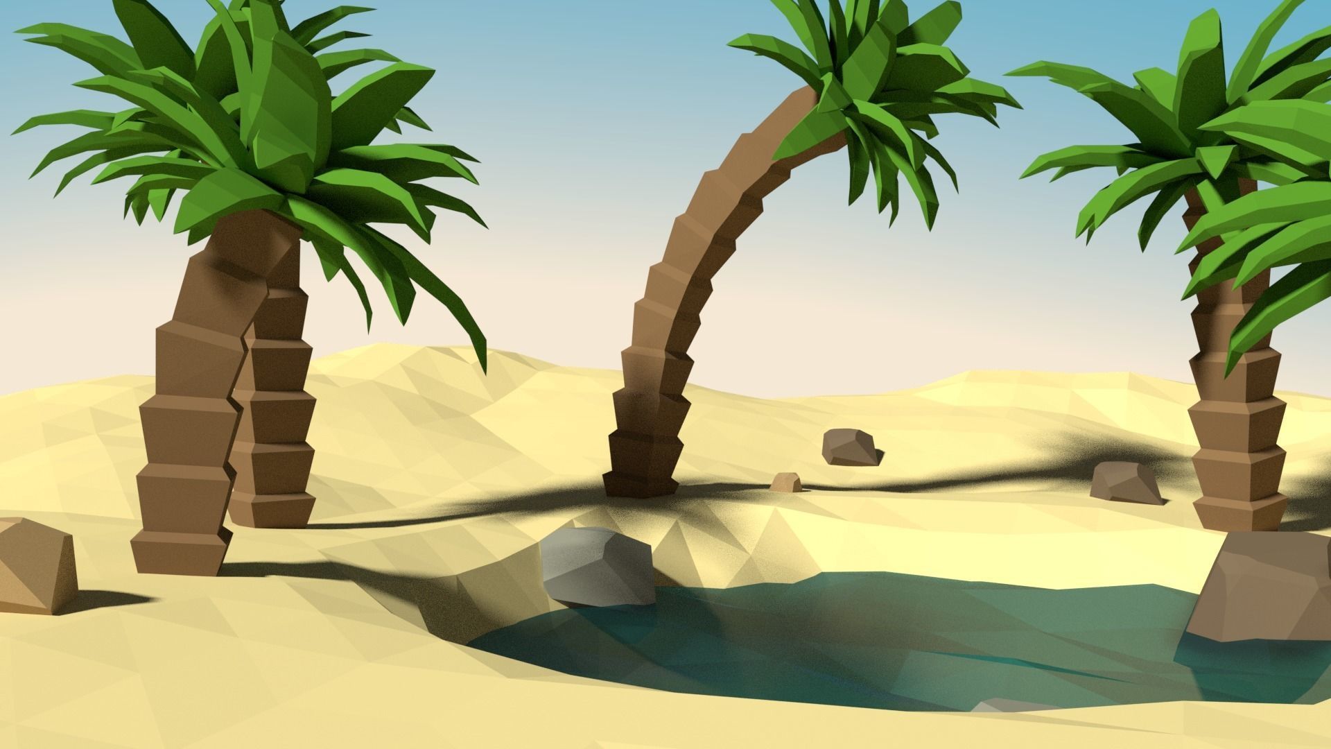 Low Poly Desert Pack Free low-poly 3D model_2