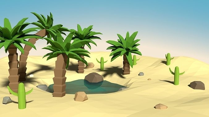 Low Poly Desert Pack Free low-poly 3D model