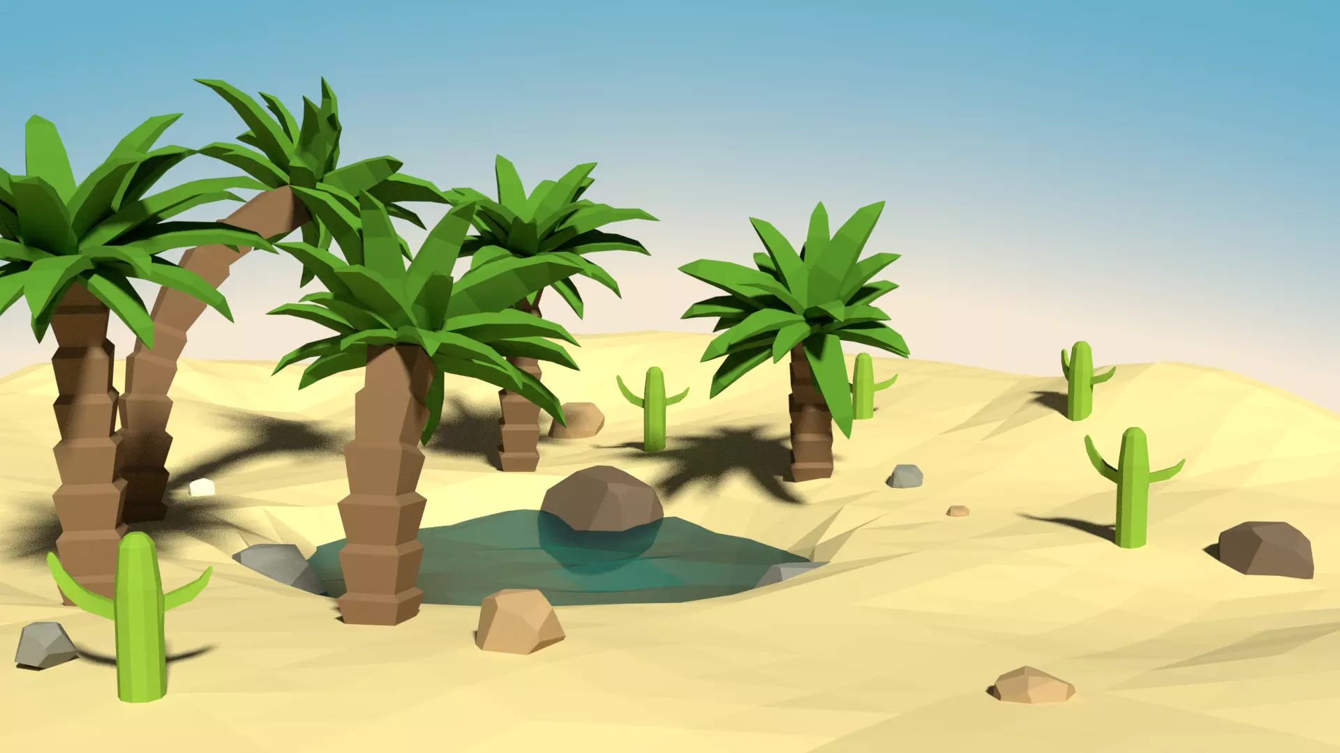 Low Poly Desert Pack Free low-poly 3D model_0