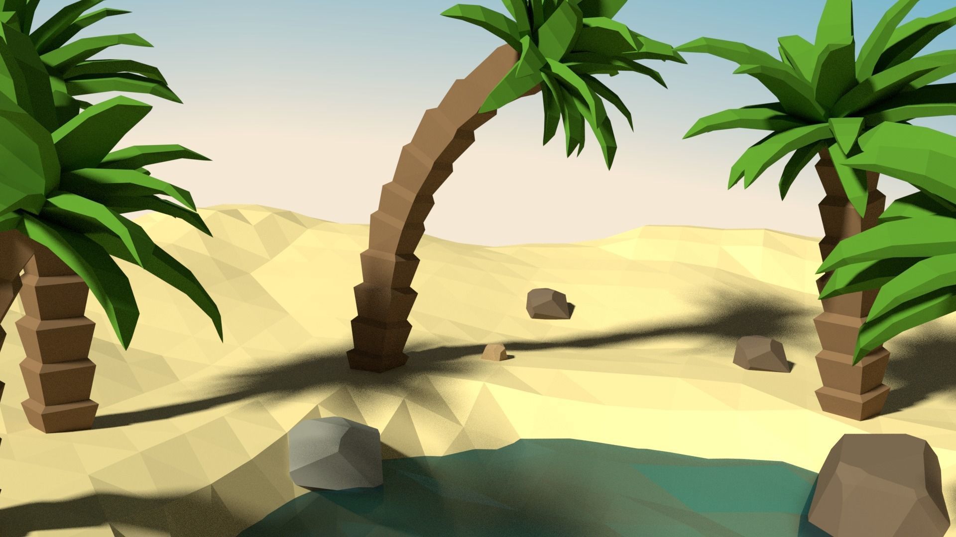 Low Poly Desert Pack Free low-poly 3D model_4