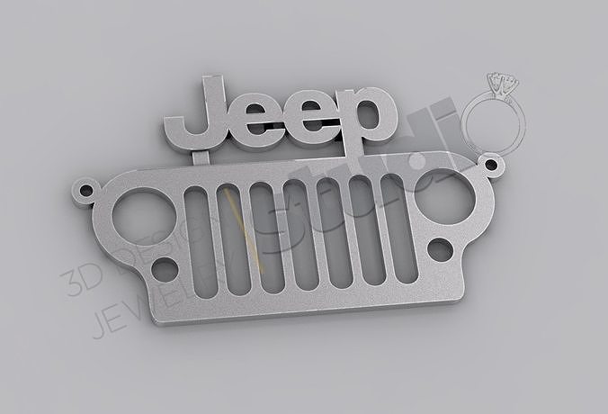 Original Jeep logo front mask pendant 3d model 3D print model