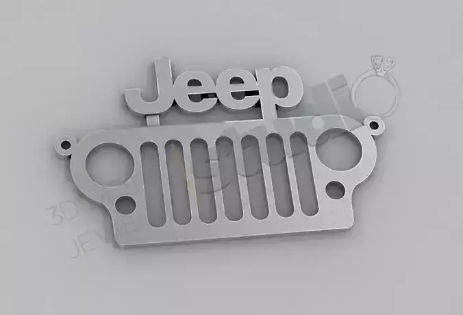Original Jeep logo front mask pendant 3d model