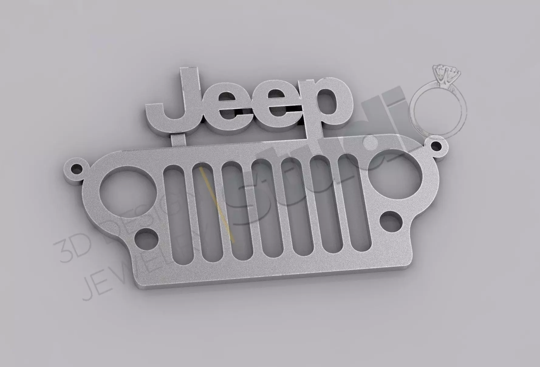 Original Jeep logo front mask pendant 3d model 3D print model_0