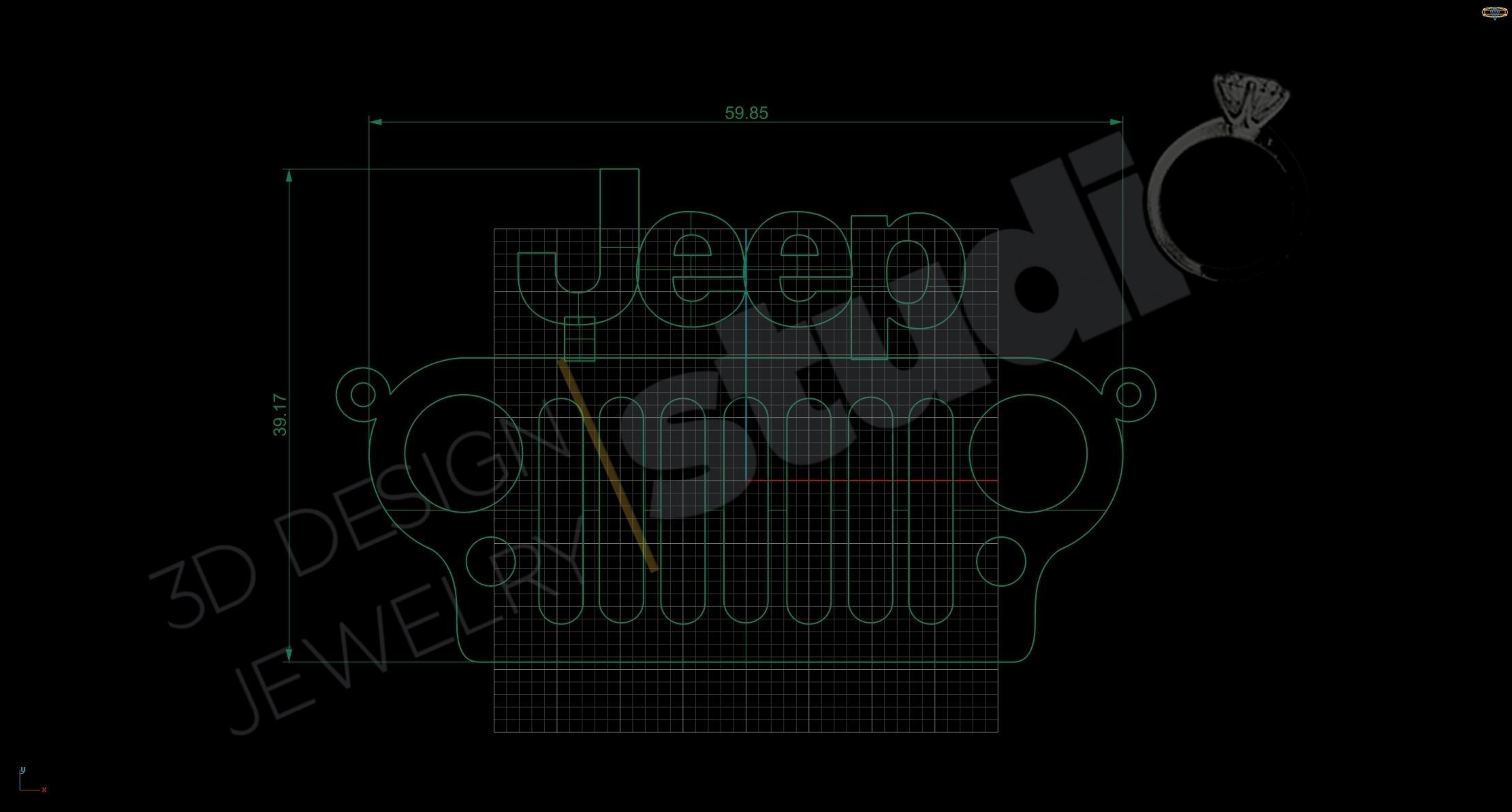 Original Jeep logo front mask pendant 3d model 3D print model_2