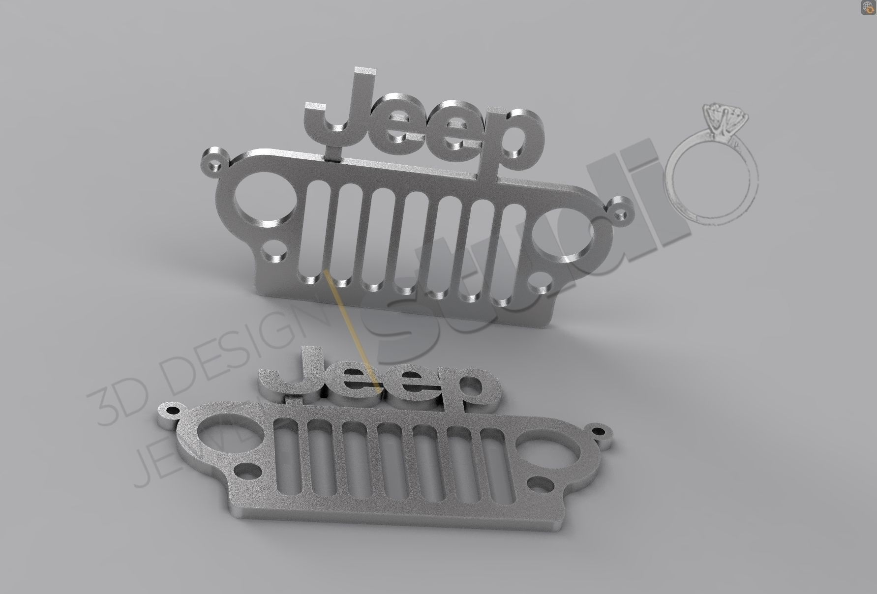 Original Jeep logo front mask pendant 3d model 3D print model_1
