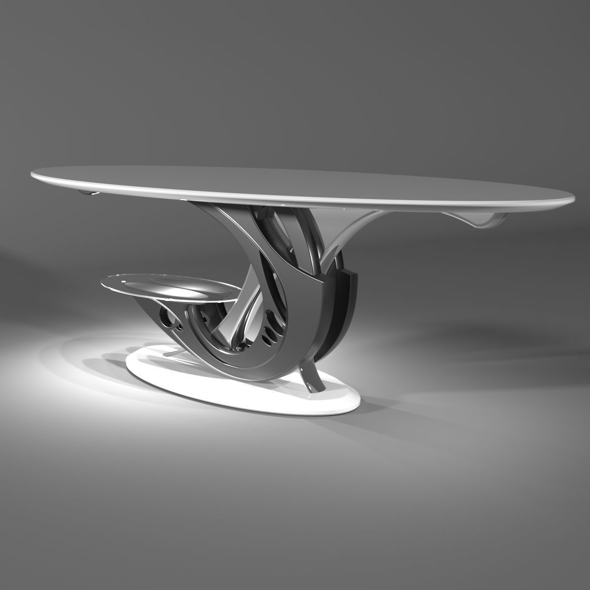 Table futurist dining 3D model_3