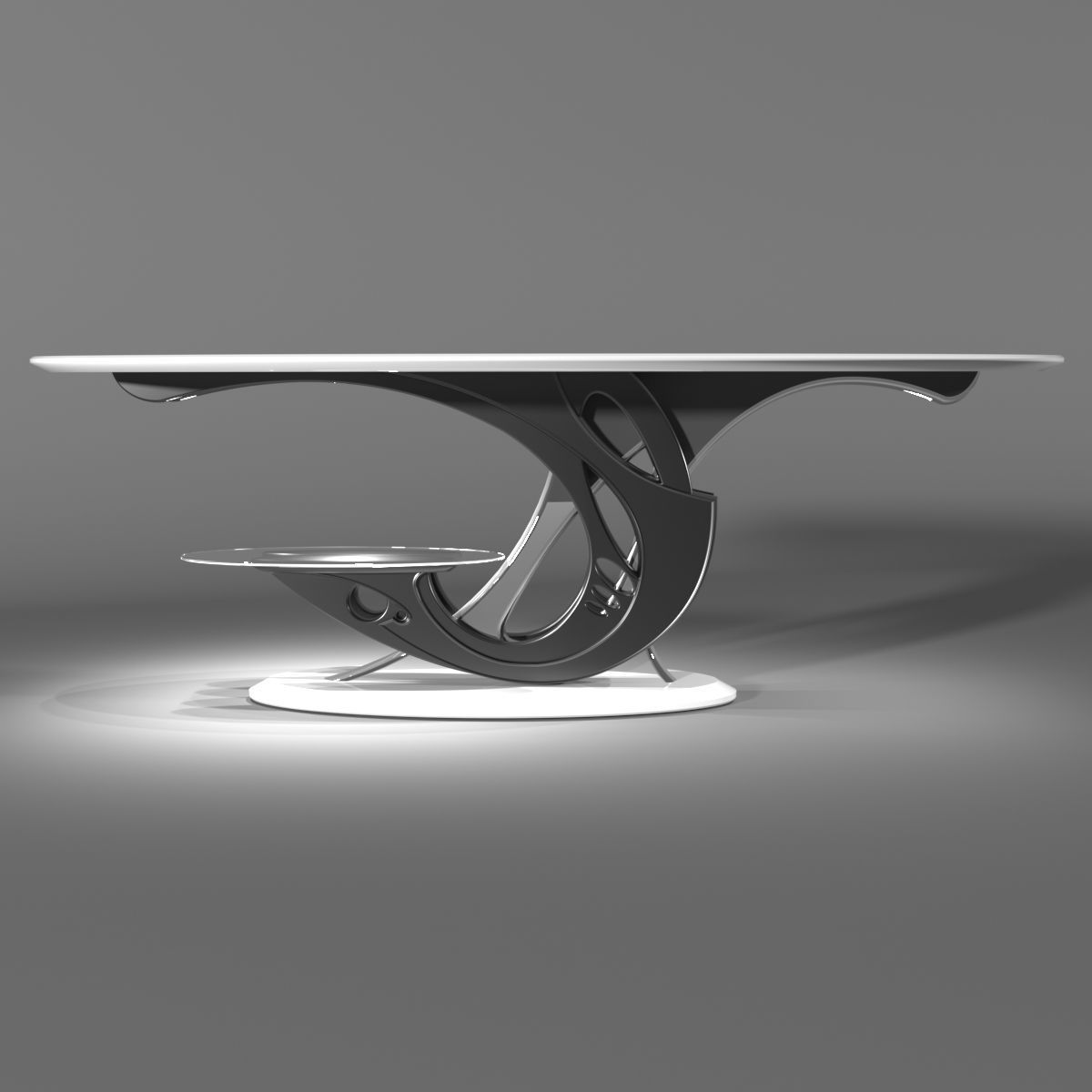 Table futurist dining 3D model_2
