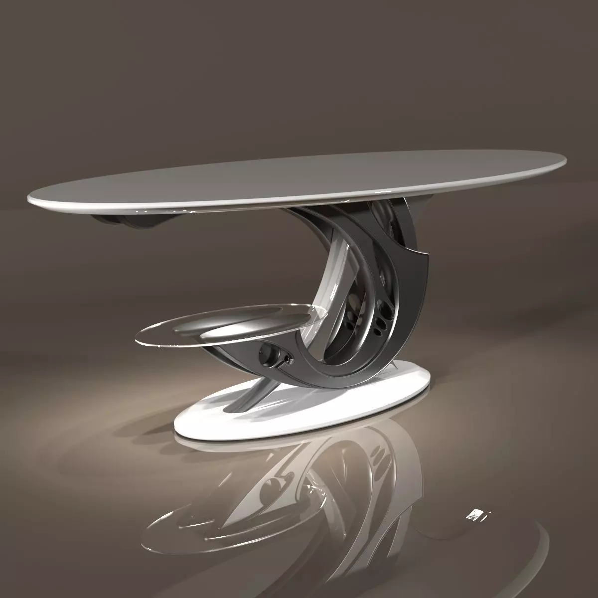 Table futurist dining 3D model_0