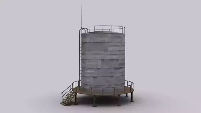 oil storage Low-poly 3D model
