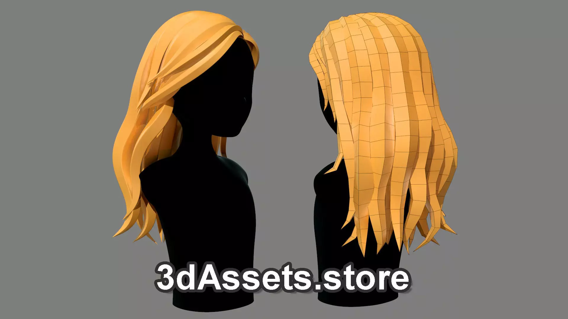 Character - Cartoon - Girl Long Hairs 06 Low-poly 3D model