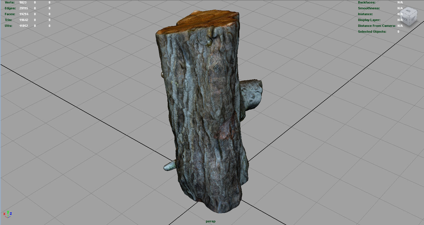 Wood Log 1 Low-poly 3D model_12