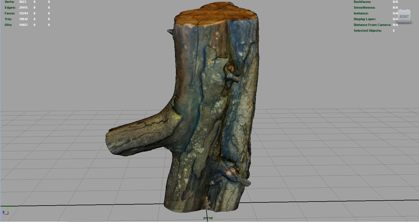 Wood Log 1 Low-poly 3D model_11