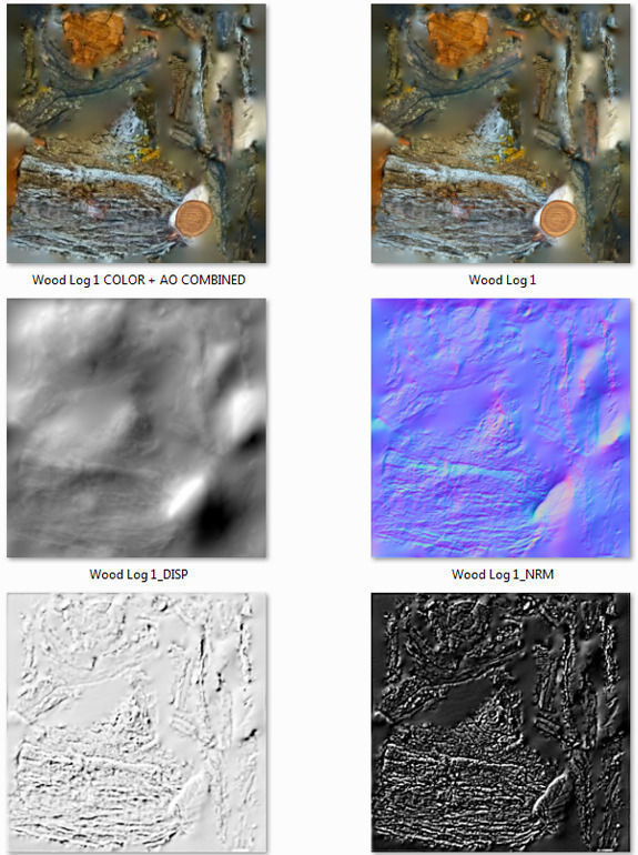 Wood Log 1 Low-poly 3D model_15