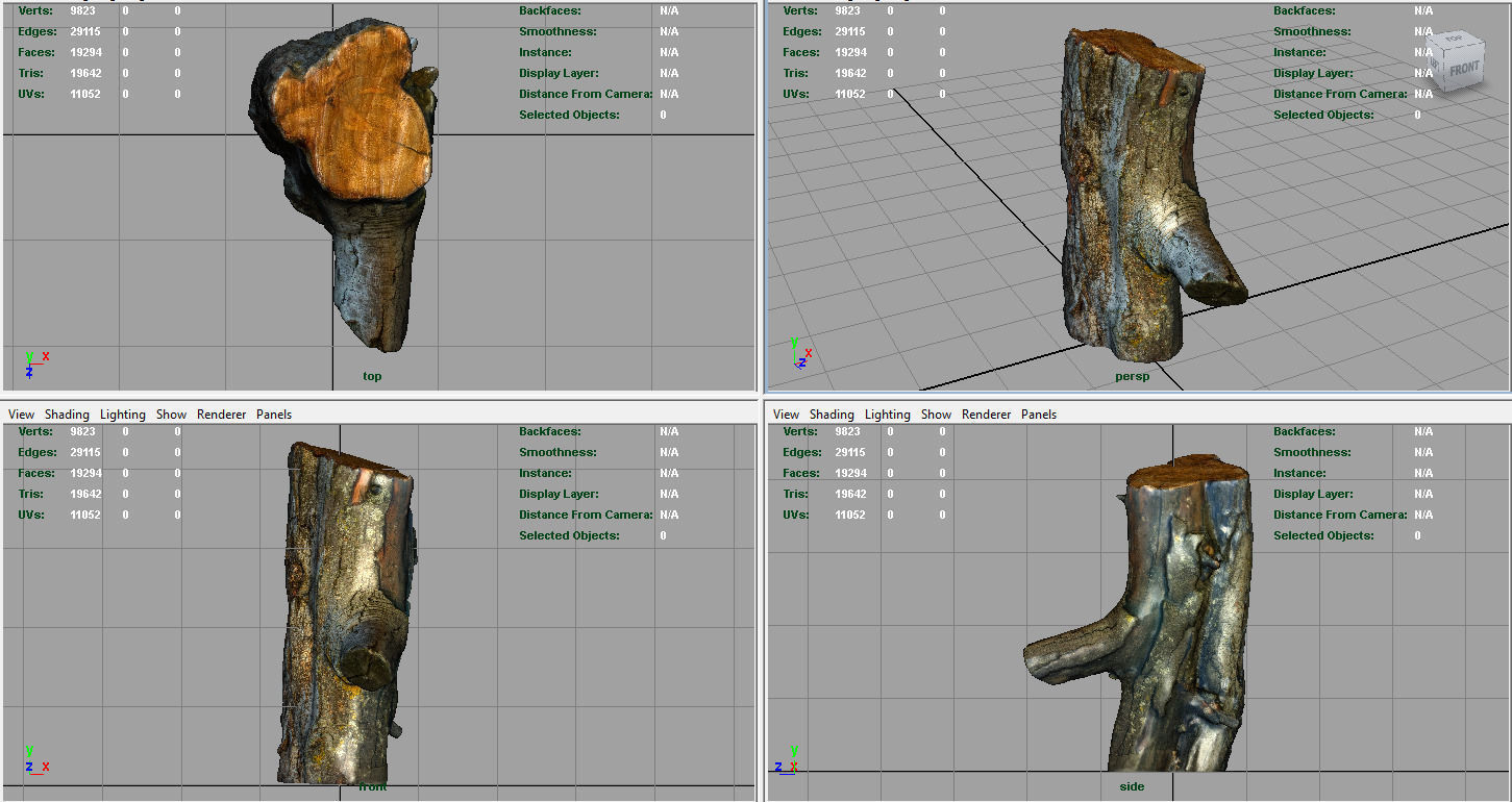 Wood Log 1 Low-poly 3D model_9