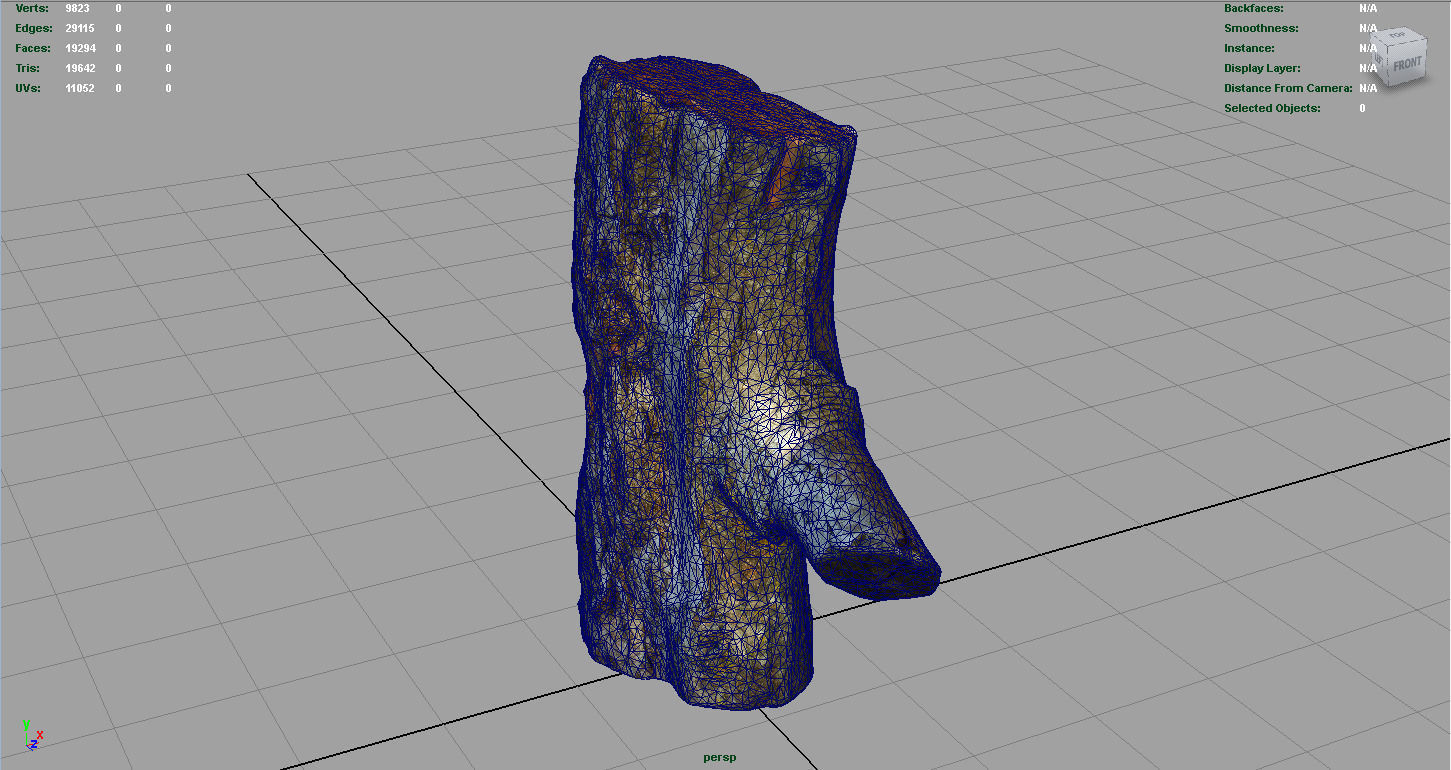 Wood Log 1 Low-poly 3D model_7