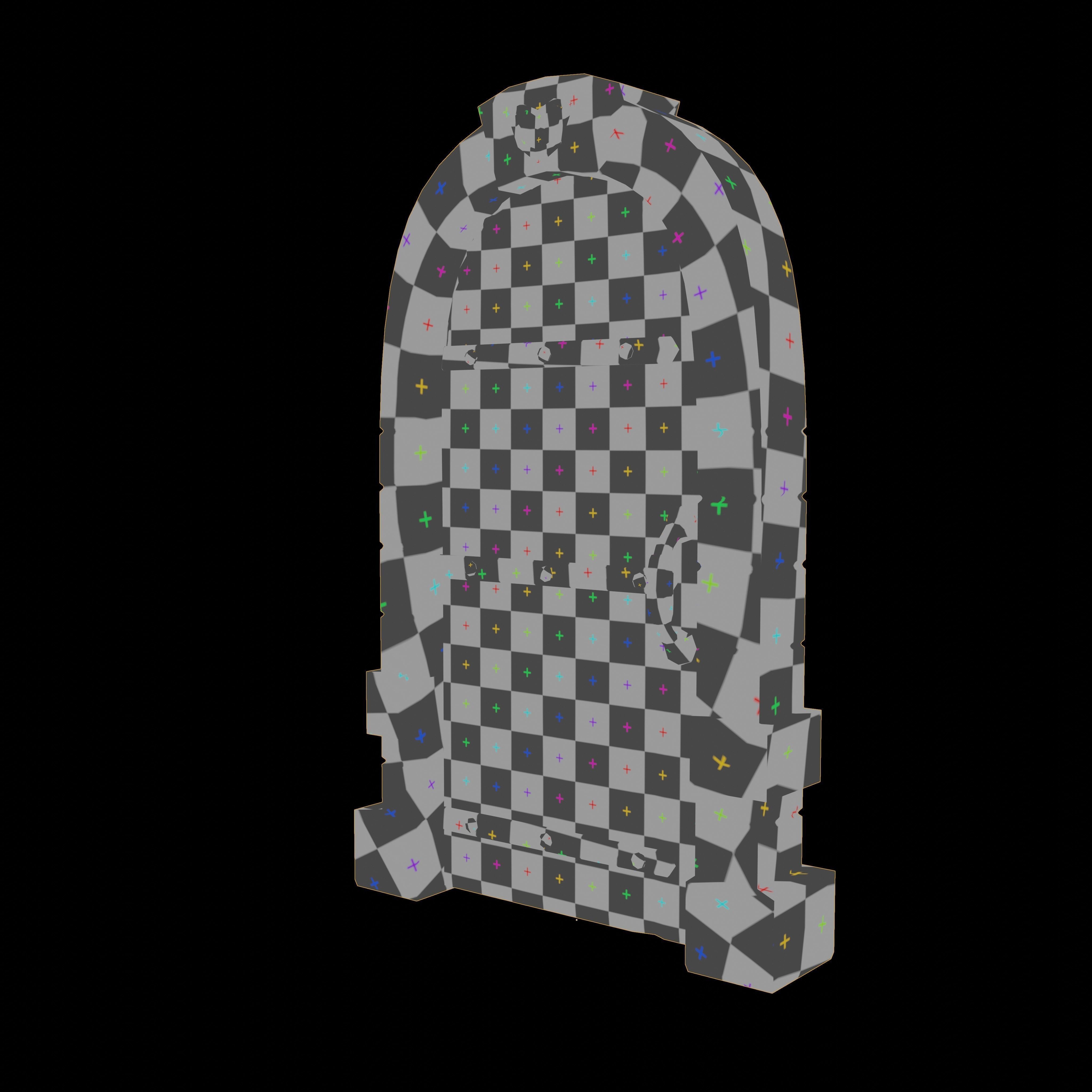 Stylized Dungeon Door Low-poly 3D model_9