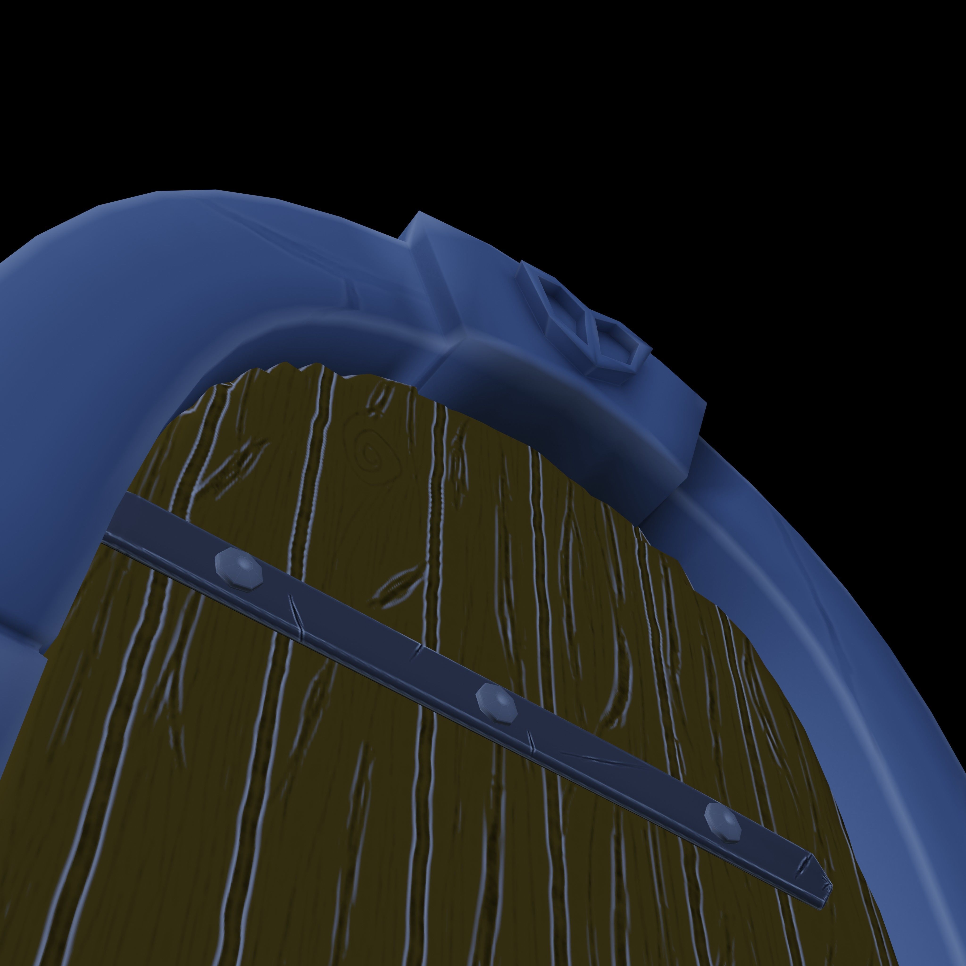 Stylized Dungeon Door Low-poly 3D model_8