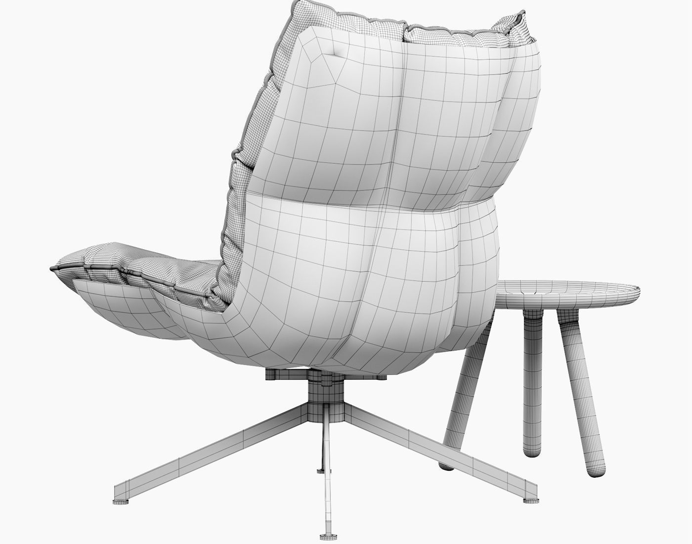 Husk armchair 3D model_11