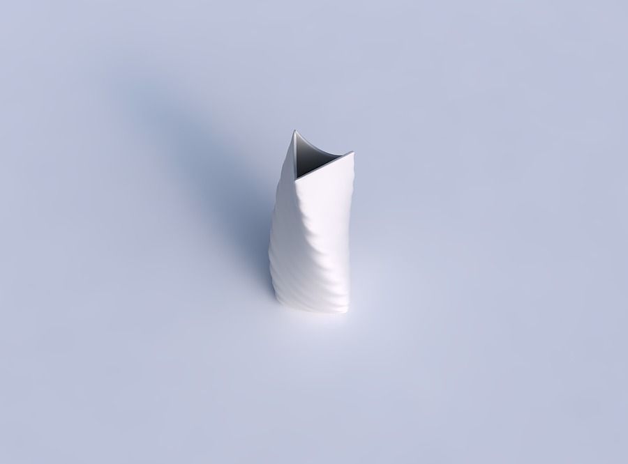 Vase twist curved tipping triangle 2 with relaxed large twists 3D print model_1
