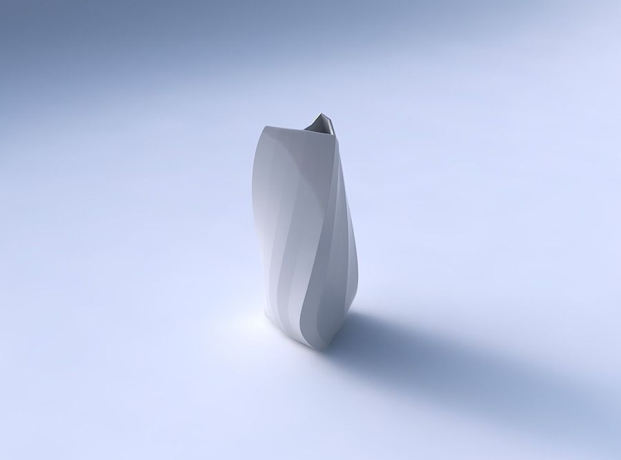 Vase twist curved tipping triangle 2 with bands 3D print model_3