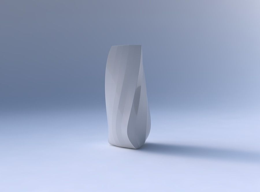 Vase twist curved tipping triangle 2 with bands 3D print model_4