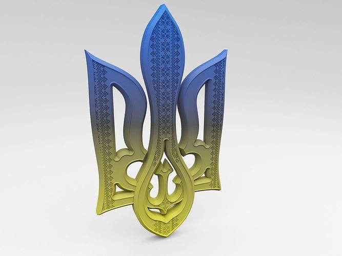 Coat of arms of Ukraine stl model for 3D printing fnd CNC Free 3D print model
