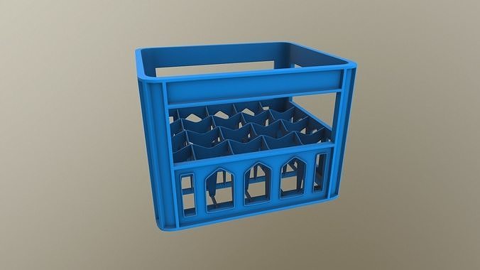 Bottle Crate Low-poly 3D model