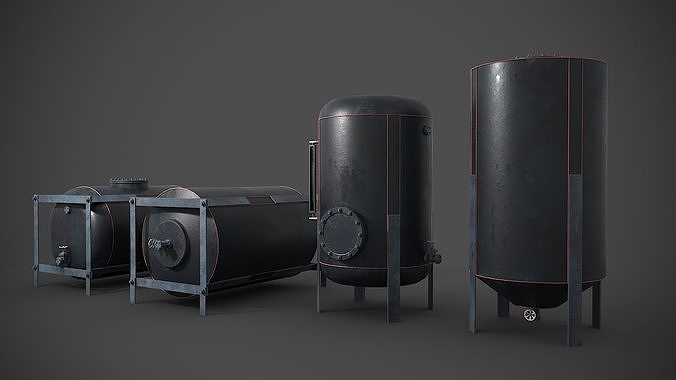 Liquid storage models pack Free 3D model