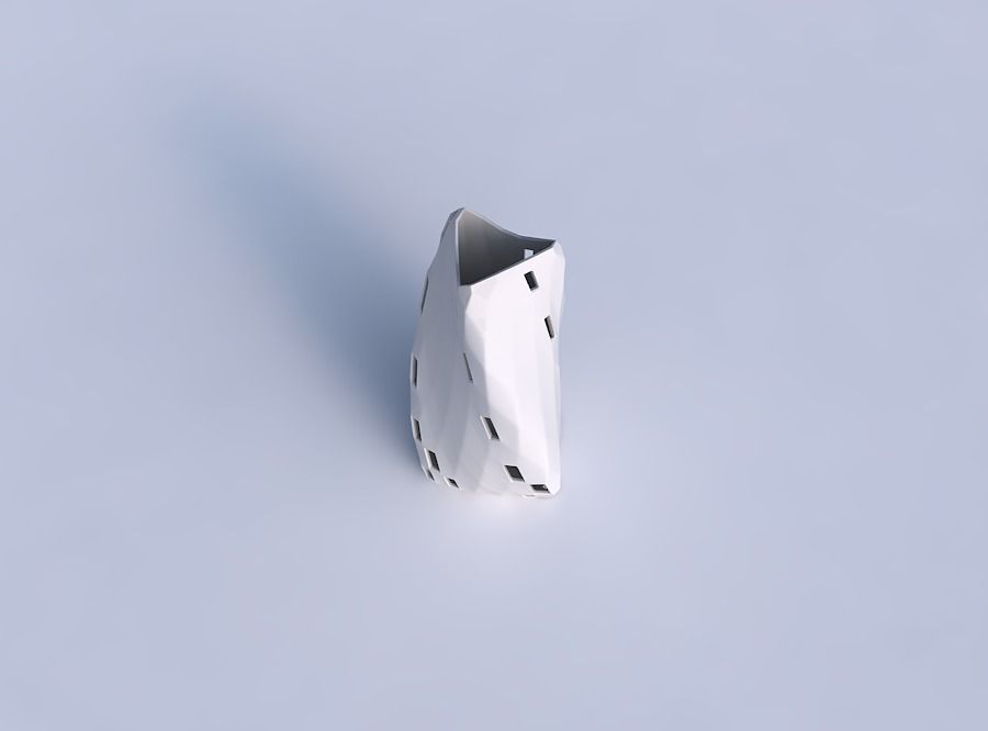 Vase twist curved tipping triangle 2 with checker grid lattice 3 3D print model_1