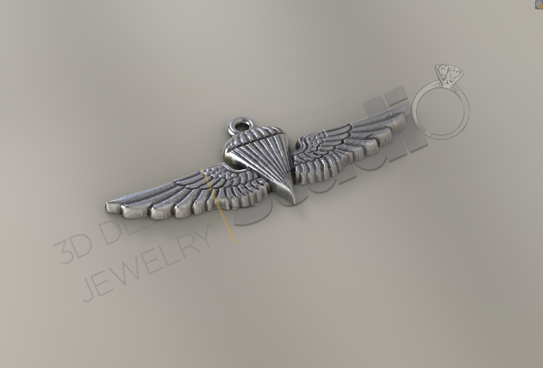 Army special force paratrooper logo pendant 3d model 3D print model_1