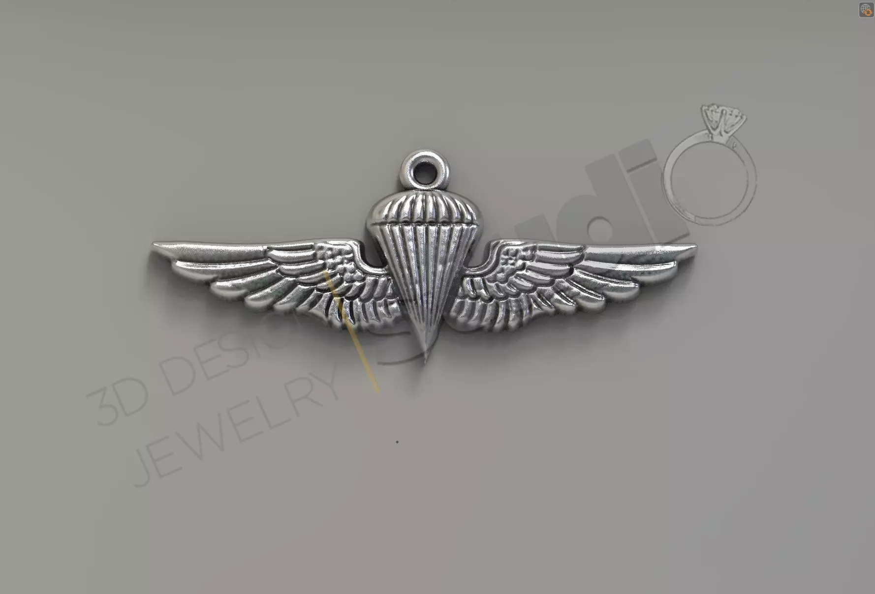 Army special force paratrooper logo pendant 3d model 3D print model_0