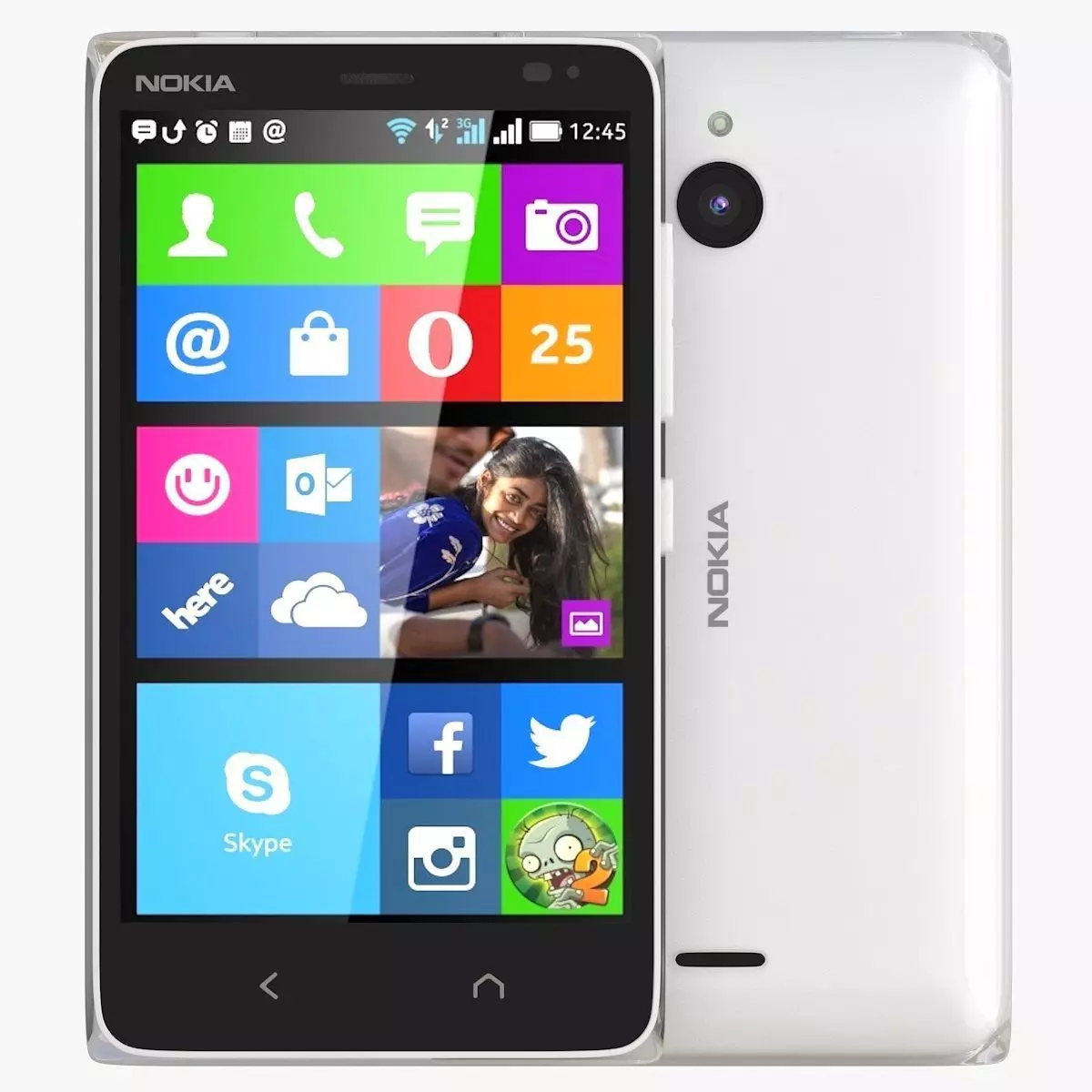 Nokia X2 Dual SIM White 3D model_0
