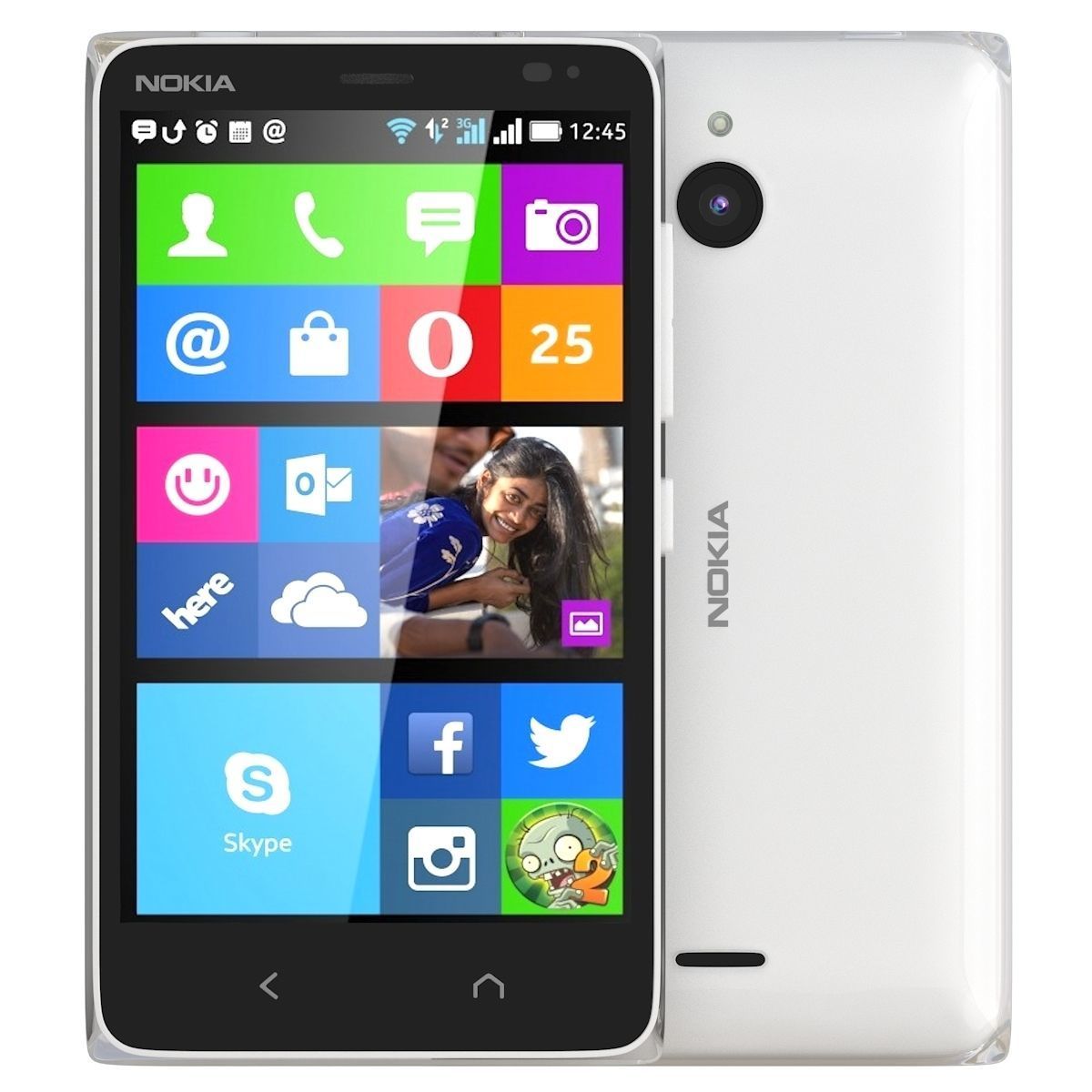 Nokia X2 Dual SIM White 3D model_1