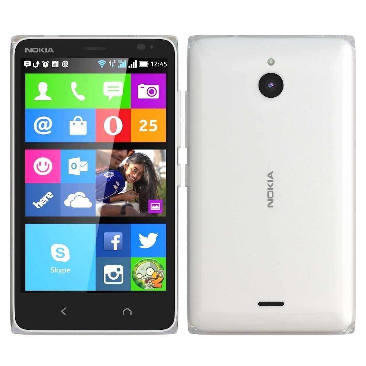 Nokia X2 Dual SIM White 3D model_2