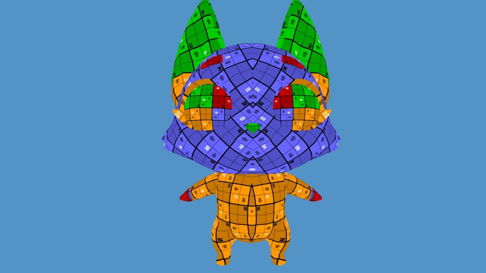 PBR Fox Character Free low-poly 3D model_17