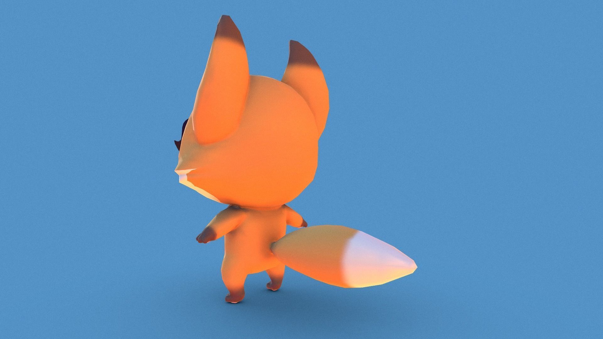 PBR Fox Character Free low-poly 3D model_7