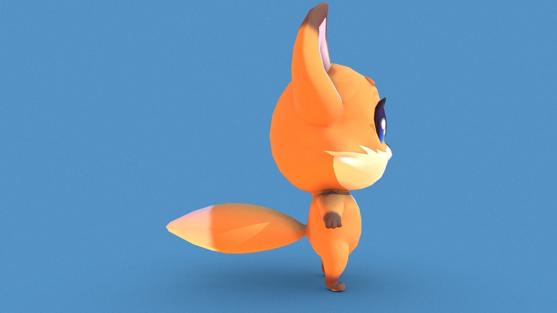 PBR Fox Character Free low-poly 3D model_5
