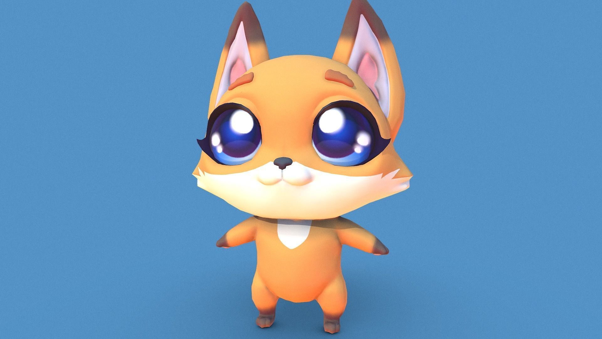 PBR Fox Character Free low-poly 3D model_1