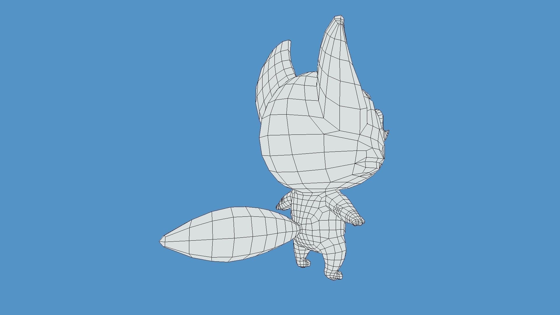 PBR Fox Character Free low-poly 3D model_11