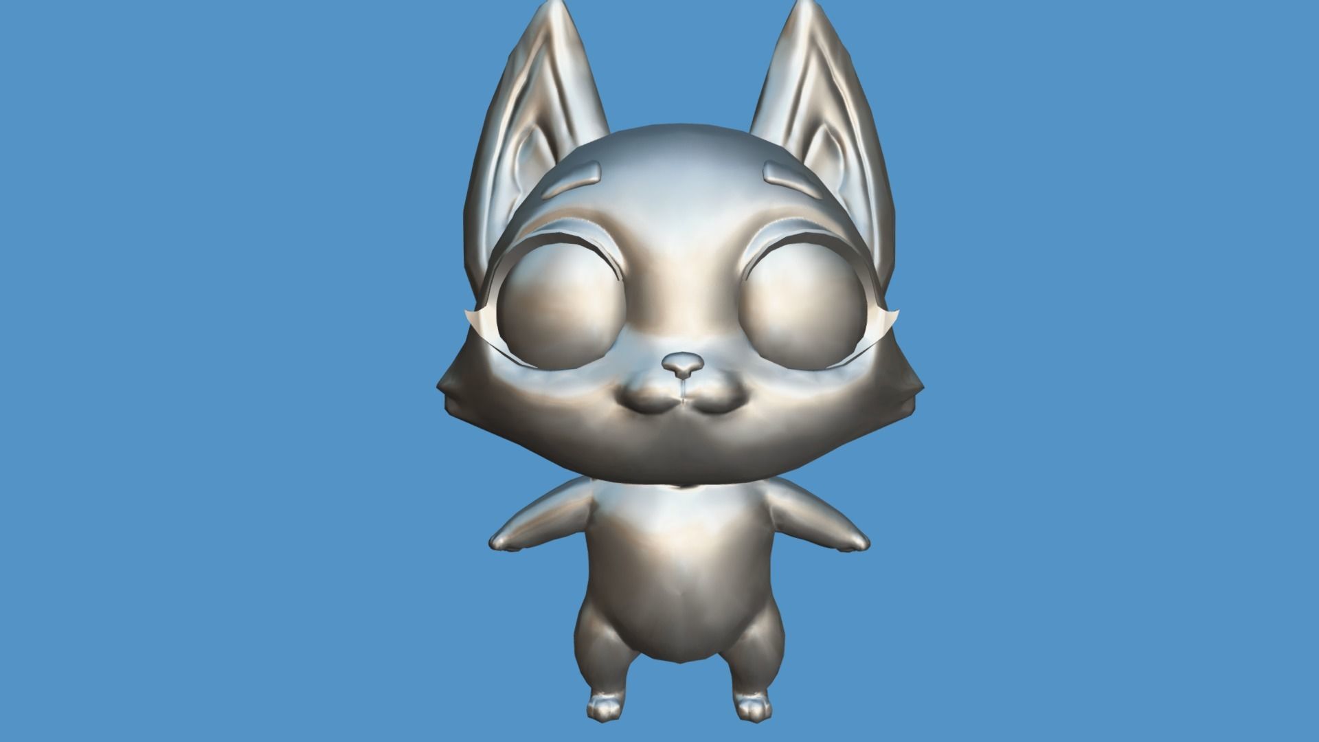 PBR Fox Character Free low-poly 3D model_16