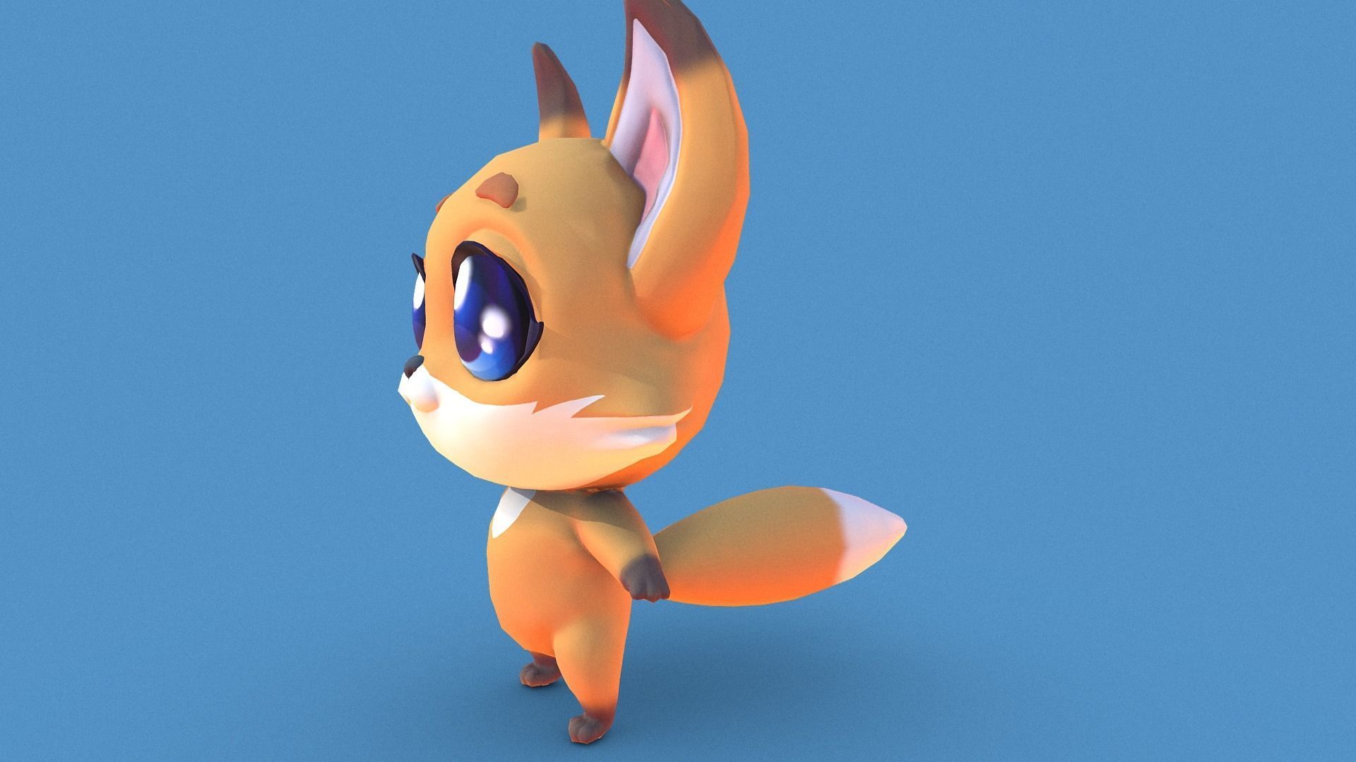 PBR Fox Character Free low-poly 3D model_8