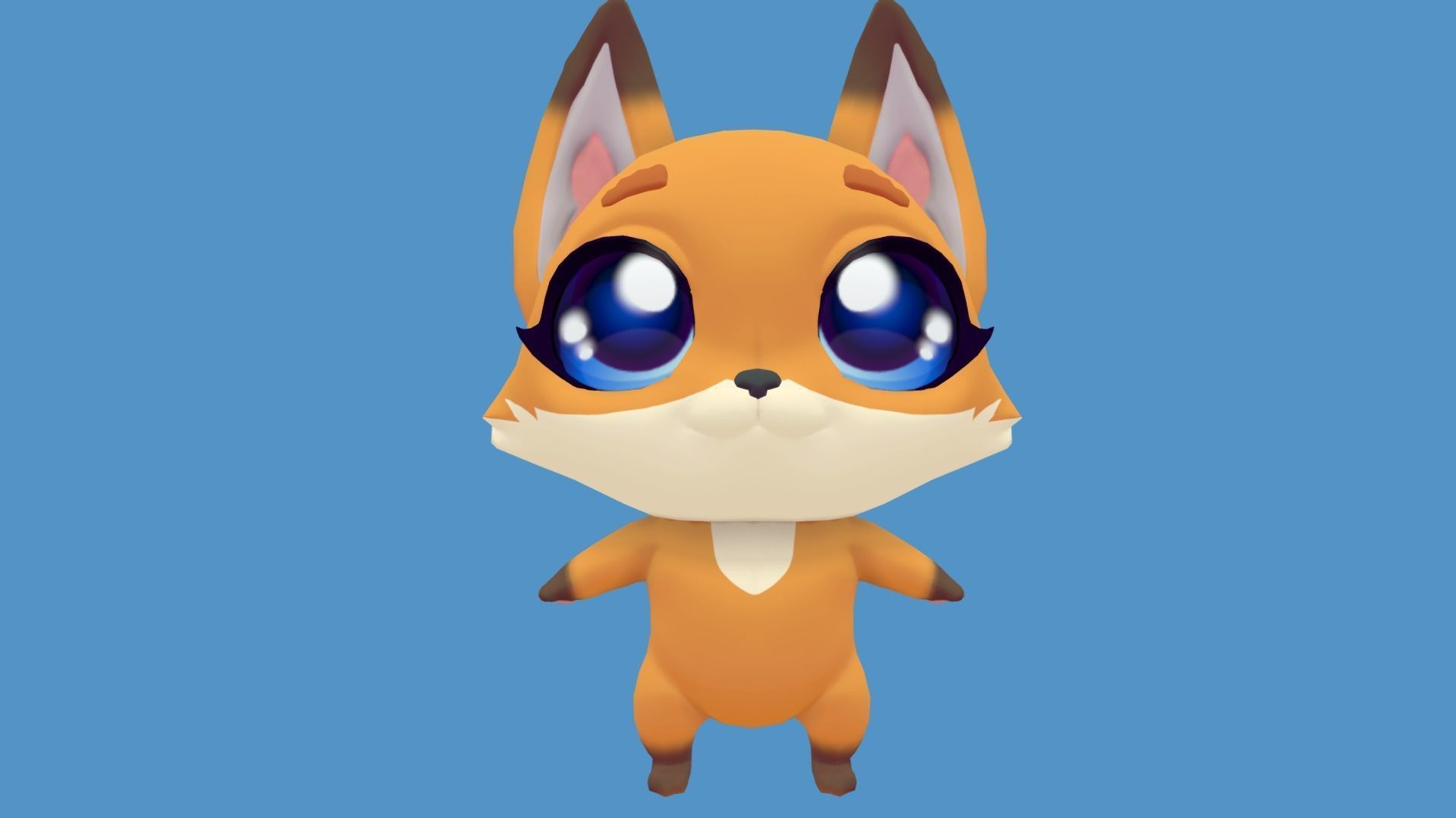 PBR Fox Character Free low-poly 3D model_18