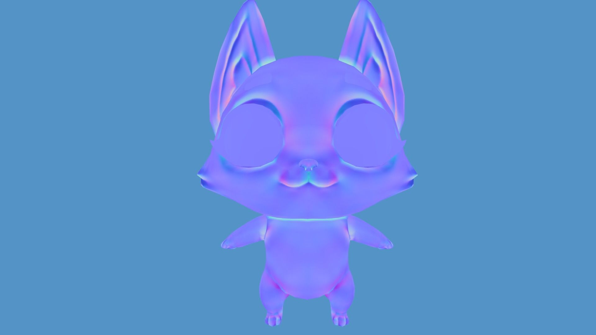 PBR Fox Character Free low-poly 3D model_14