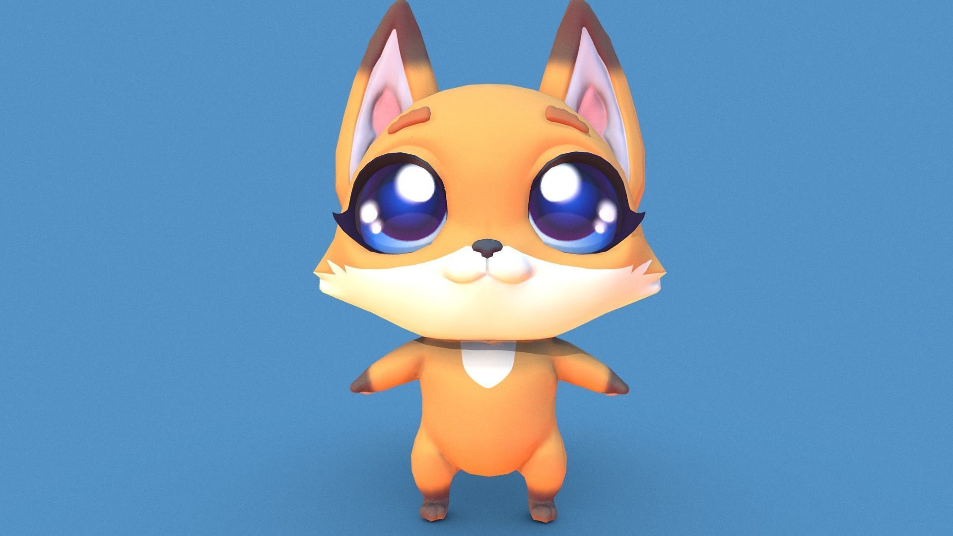 PBR Fox Character Free low-poly 3D model_3