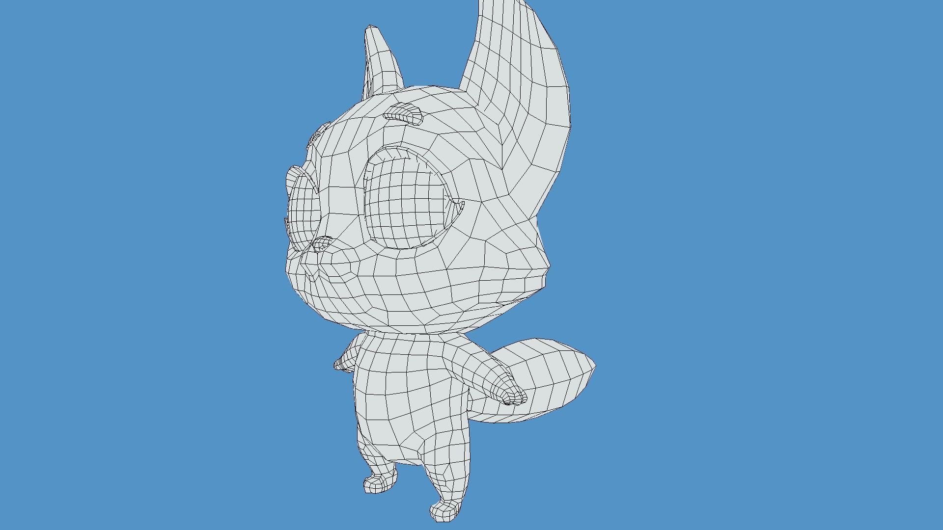 PBR Fox Character Free low-poly 3D model_10