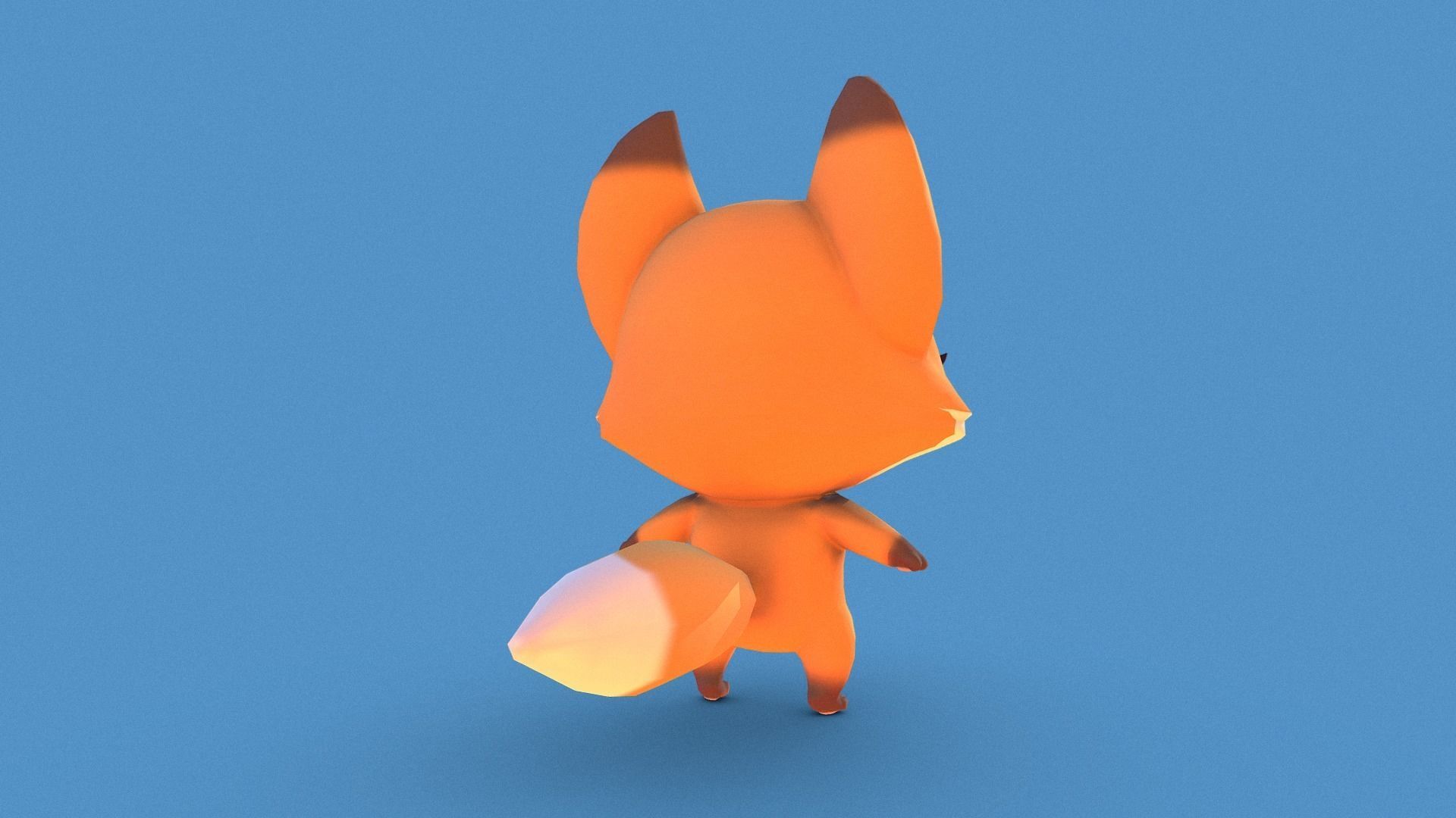 PBR Fox Character Free low-poly 3D model_6