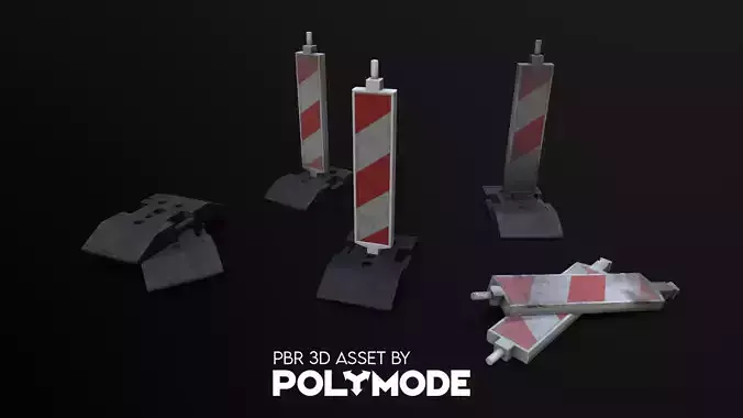 Traffic Safety Delineator Vertical Panel Low-poly 3D model