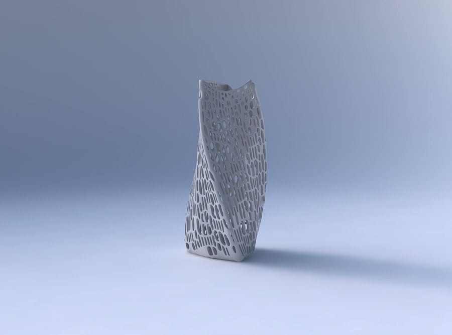 Vase twist curved tipping triangle 2 with dense organic latti... 3D print model_4
