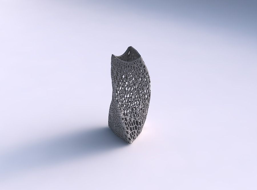 Vase twist curved tipping triangle 2 with dense organic latti... 3D print model_5