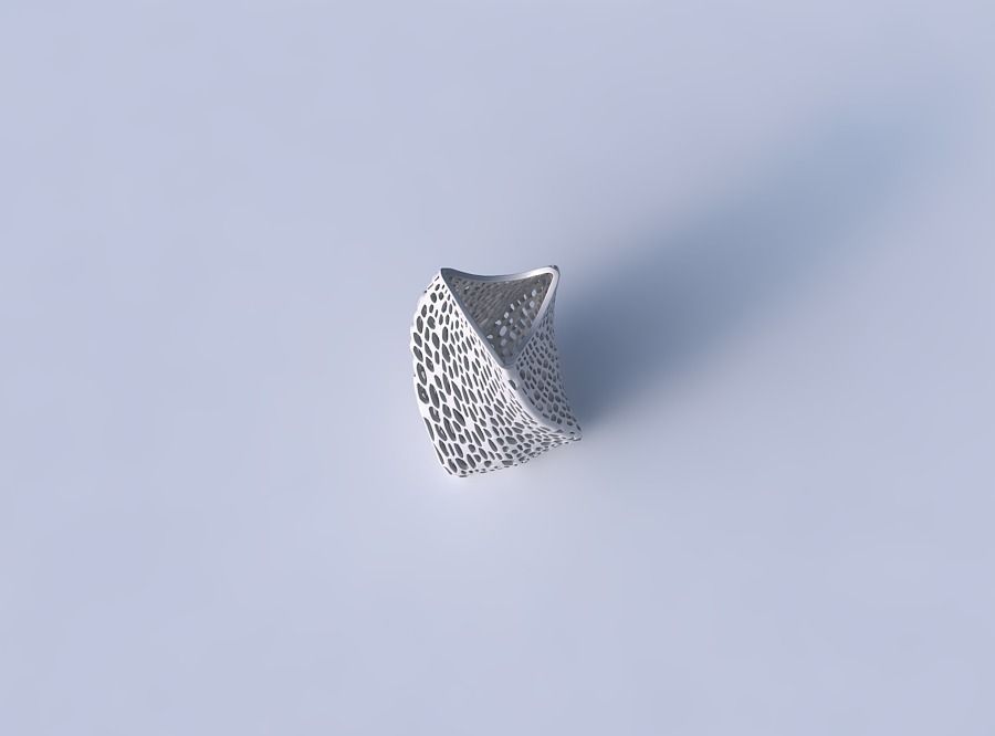 Vase twist curved tipping triangle 2 with dense organic latti... 3D print model_2